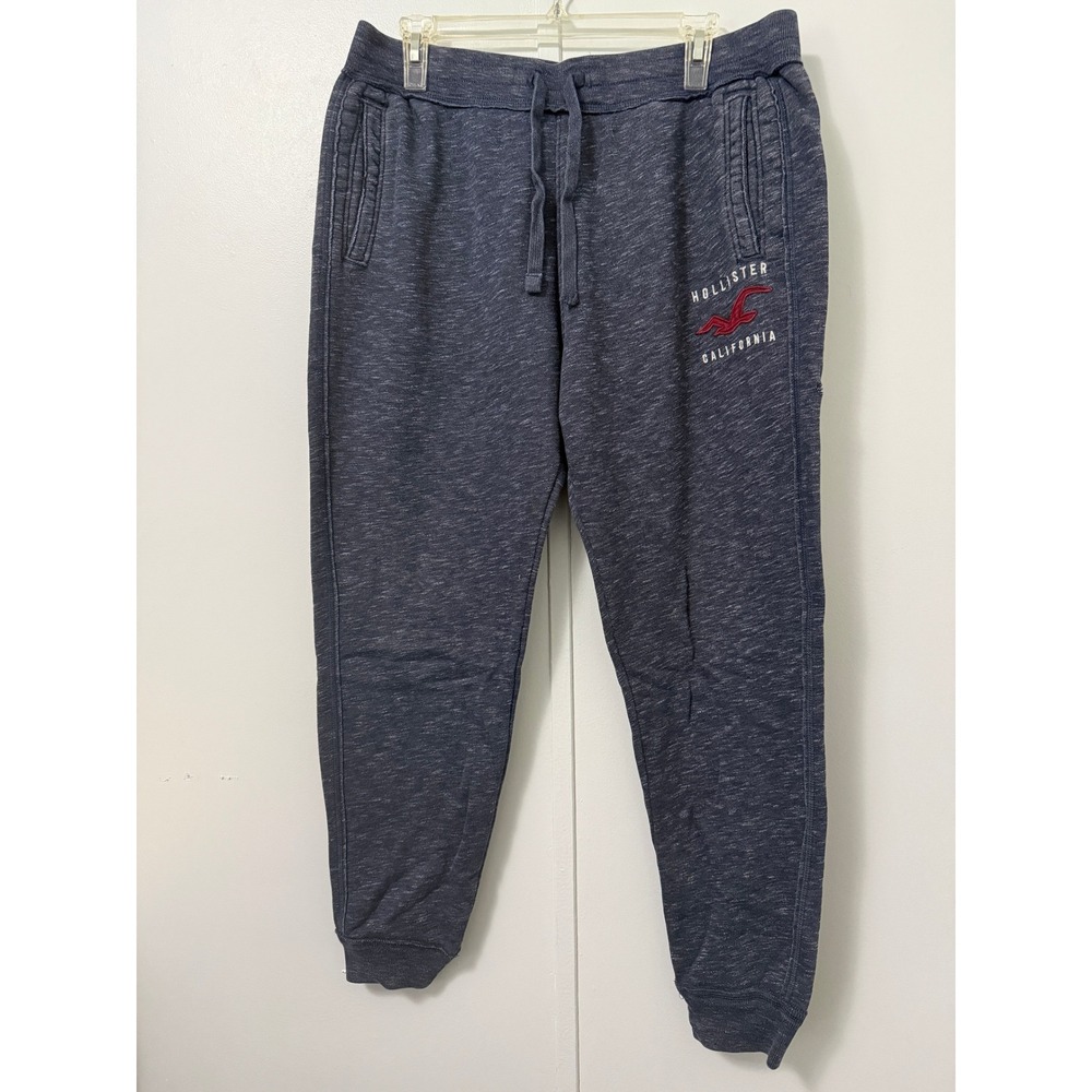 Hollister Jogger Sweatpants Mens XL Navy Blue Embroidered Y2K Gym